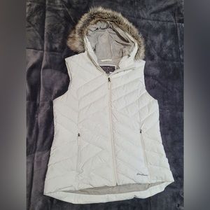 Eddie Bauer - white puffer vest. Size large. Runs true to size